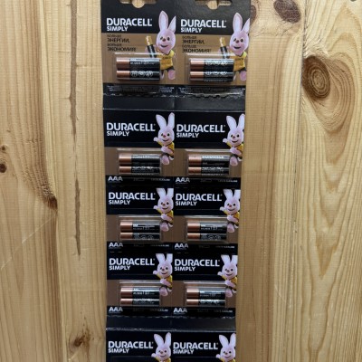 Батарейка лужна DURACELL SIMPLY LR03/AAA 2шт/плівка (Ціна вказана за 1шт)