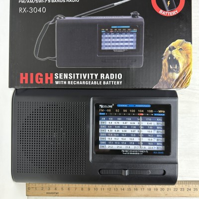 Портативний радіо приймач GOLON RX 3040 Black із вбудованим аккумулятором
