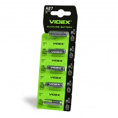 Батарейка лужна Videx А27 5шт BLISTER CARD
