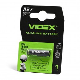 Батарейка лужна Videx А27 1шт BLISTER CARD