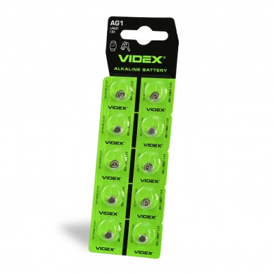 Батарейка годинникова Videx AG 1/LR621 BLISTER CARD 10 шт