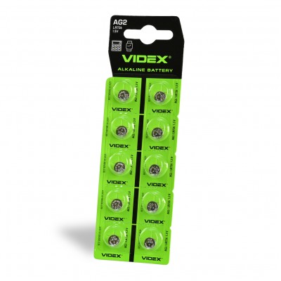 Батарейка годинникова Videx AG 2/LR726 BLISTER CARD 10 шт