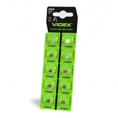 Батарейка годинникова Videx AG 4/LR626 BLISTER CARD 10 шт
