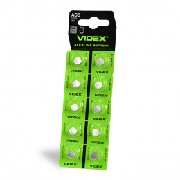 Батарейка годинникова Videx AG 5/LR754 BLISTER CARD 10 шт