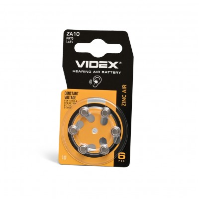 Батарейка повітряно цинкова Videx ZA10 (PR70) BLISTER 6