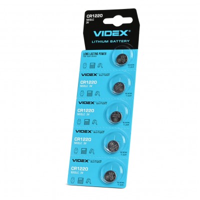 Батарейка літієва Videx CR1220 5шт BLISTER CARD