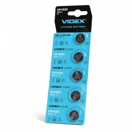 Батарейка літієва Videx CR1620 5шт BLISTER CARD