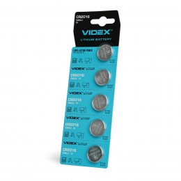 Батарейка літієва Videx CR2016 5шт BLISTER CARD