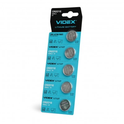 Батарейка літієва Videx CR2016 5шт BLISTER CARD