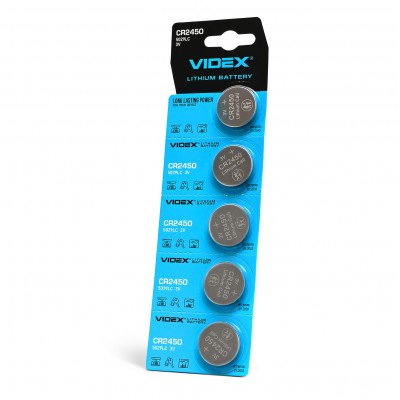 Батарейка літієва Videx CR2450 5шт BLISTER CARD