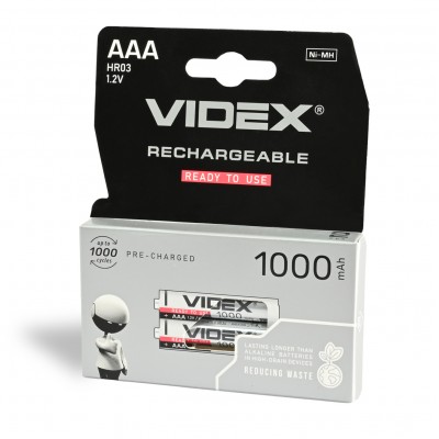 Акумулятори Videx HR03/AAA 1000mAh double blister/2шт