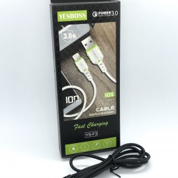 Кабель YESBOSS iPhone YS-F3, 3A, Quick Charge 3.0, 1м
