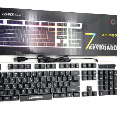 Клавіатура провідна ZORNWEE ZE-960 RGB мультимедійна (30)(97075)