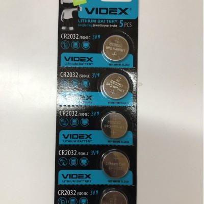 Батарейка літієва VIDEX 3V CR2032/5004LC (5шт/100шт/1600шт)