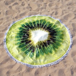 Круглое пляжное полотенце с бахромой (Ø 150 см) Киви