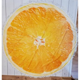 Круглий пляжний рушник з бахромою (Ø 150 см) Апельсин