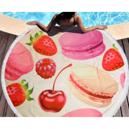 Круглий пляжний рушник з бахромою (Ø 150 см)
