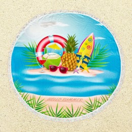 Круглое пляжное полотенце с бахромой (Ø 150 см)
