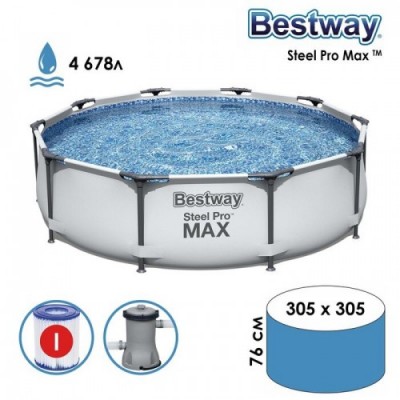 БАСЕЙН КАРКАСНИЙ BESTWAY 4678 Л 305*76 СМ З ФІЛЬТРОМ