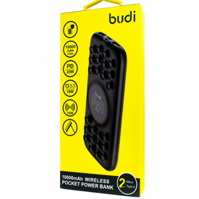 PB099B - Budi Wireless Charger QC3.0+PD20W Power Bank 10000mAh