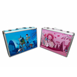 Набор для творчества Единорог 145 предметов в алюминиевом чемоданчике (розовый,голубой) LK202209-55