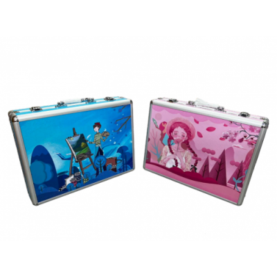 Набор для творчества Единорог 145 предметов в алюминиевом чемоданчике (розовый,голубой) LK202209-55