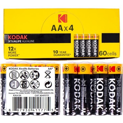 Батарейка Alcaline Kodak LR6, у спайці 4штна (тільки упаковкою 60шт)