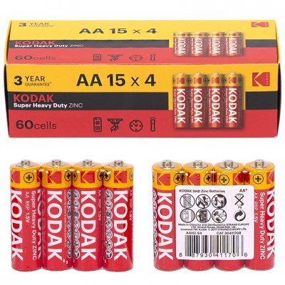 Батарейка сольова KODAK R6/AA, в спайці 4шт (тільки упаковкою 60шт)