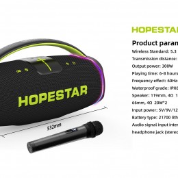 Портативна колонка Bluetooth HOPESTAR A65 300W Портативна колонка Bluetooth HOPESTAR A65 300W