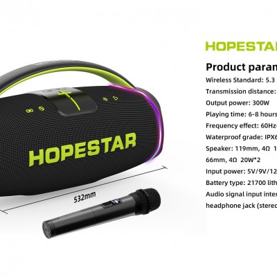 Портативна колонка Bluetooth HOPESTAR A65 300W