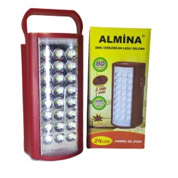 Ліхтар переносний Almina DL-2606L світлодіодний з повербанком 24 LED, ЗУ 220V