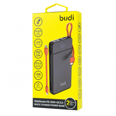 PB085B - Budi Quick Charger QC3.0+PD20W Power Bank 10000mAh