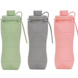 пляшка складна силіконова для спорту та прогулянок 600мл SILICONE FOLDING BOTTLE(на ящику A-951) XD-006