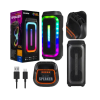 колонка міні-валіза від мережі та від акумулятора з USB, SD, FM, AUX, Bluetooth, світломузикою та ручкою 38.5см*16см*14см, 10ват*2, MS-3627BT