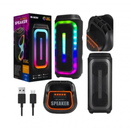 колонка міні-валіза від мережі та від аккумулятора з USB, SD, FM, AUX, Bluetooth, світломузикою та ручкою 38.5см*16см*14см, 10ват*2, MS-3627BT