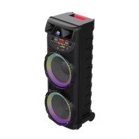 колонка акустична акумуляторна з без дротовим мікрофоном, пультом, USB, SD, FM, AUX, Bluetooth, світломузикою та ручкою, 20ват*2шт, 98см*40см*36см ZQS10205
