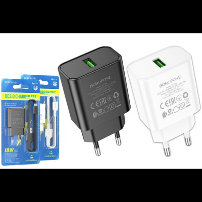 МЗП BOROFONE 2в1 BA72A micro QC3.0 18W (1USB/3.0A) /60