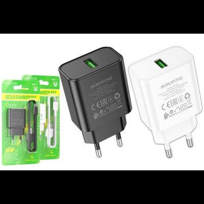 МЗП BOROFONE 2в1 BA72A Type-C QC3.0 18W (1USB/3.0A) /60