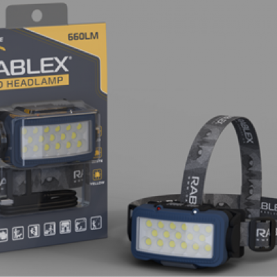 Ліхтар налобний Rablex RB958 Жовтий, Біле світло, Датчик руху