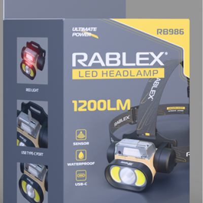 Ліхтарик Rablex RB-986 на голову SENSOR 18650, TYPE-C