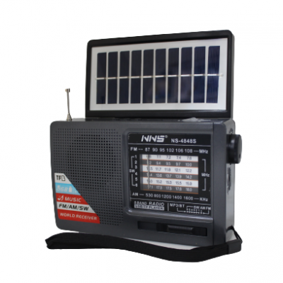 Портативний радіоприймач із сонячною батареєю, Bluetooth, USB, SD та ліхтариком NS-4848S