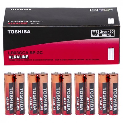 Батарейка Toshiba Alcaline LR03, у спайці 2шт (тільки упаковкою 60шт)