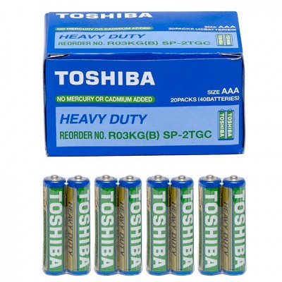 Батарейка сольова Toshiba R03, у спайці 4шт (тільки упаковкою 40шт)