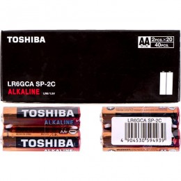 Батарейка Toshiba Alcaline LR6, в спайке 2шт(только упаковкой 40шт)
