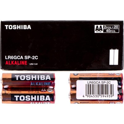 Батарейка Toshiba Alcaline LR6, у спайці 2шт (тільки упаковкою 40шт)