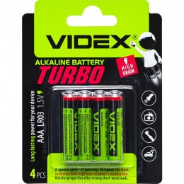 Батарейка Alcaline Videx LR03/AAA Turbo (только упаковкой 40шт)