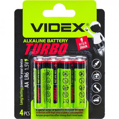 Батарейка Alcaline Videx LR6/AAA Turbo (тільки упаковкою 40шт)