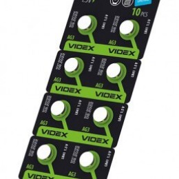 Батарейка VIDEX ALKALINE AG3 LR41 1.5V Цена за 10шт