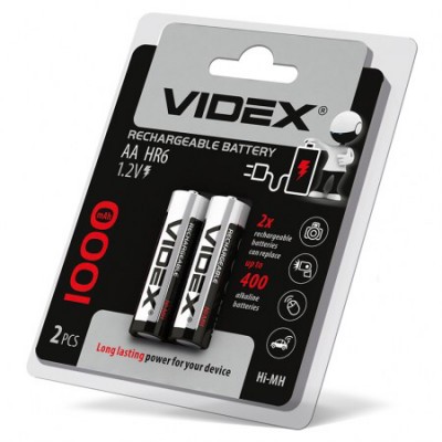 Акумулятори Videx HR6/AA 1000mAh double blister/2pcs 20/200