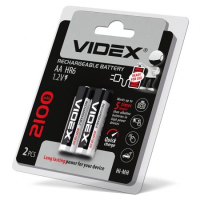 Акумулятори Videx HR6/AA 2100mAh double blister/2pcs 20/200